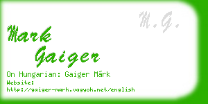 mark gaiger business card
