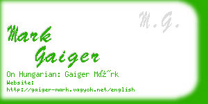 mark gaiger business card